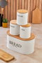 Hermia Juego de Cajas de Almacenamiento Blanco con Tapas de Madera